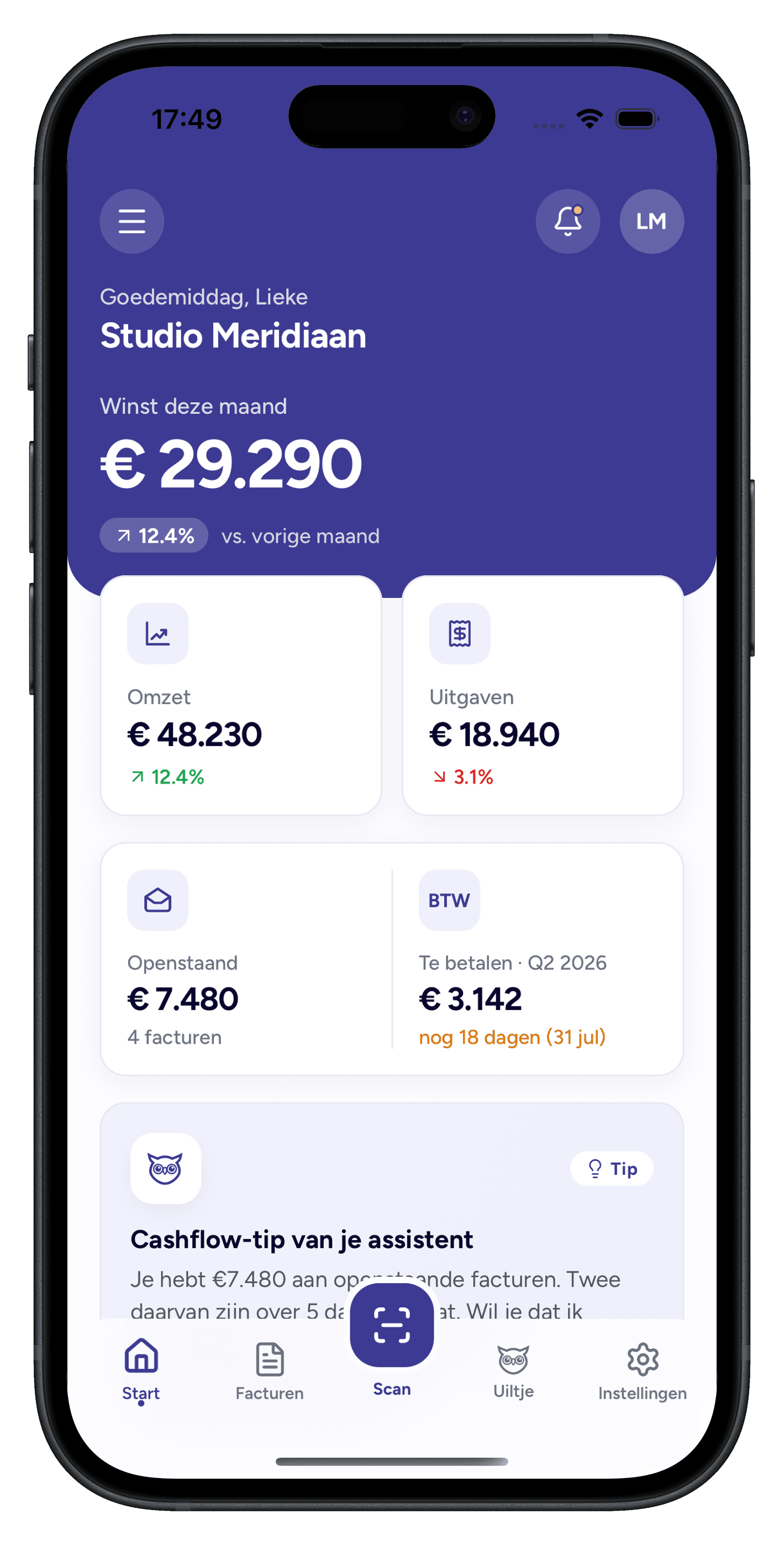 Admillio op een iPhone