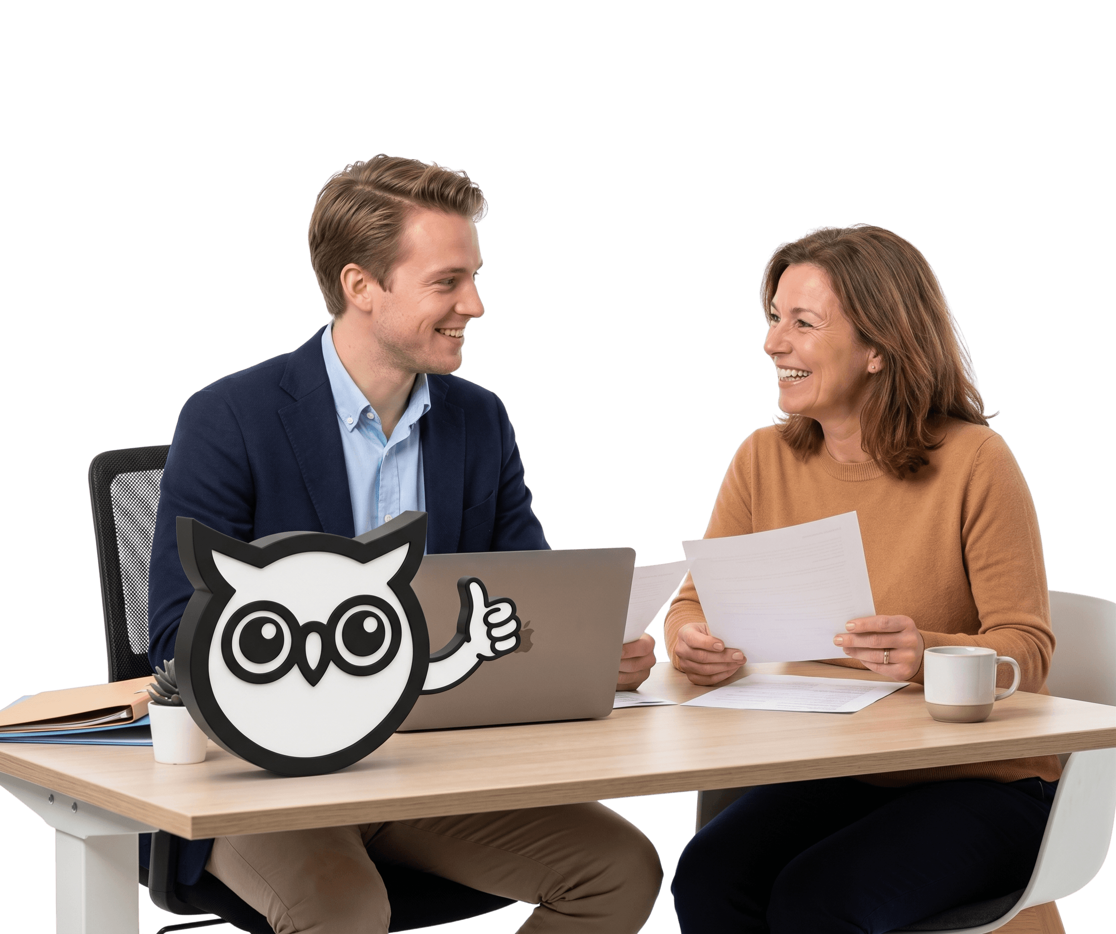 Boekhouder en ondernemer nemen samen de administratie door